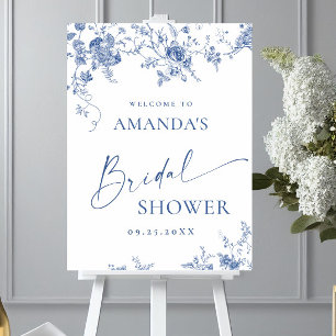 Elegante Victoriaanse Bloemige WELKOM Bruidsdouche Poster