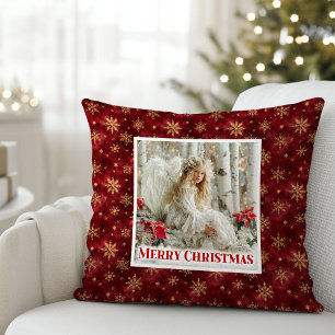 Elegante Victoriaanse Engel Rood en Goud Kussen