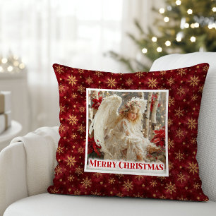 Elegante Victoriaanse engel rood goud beste Kerstm Kussen