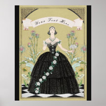 Elegante Victoriaanse Gotische Dame Witte Rozen Di