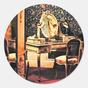 Elegante Victoriaanse slaapkamer Ronde Sticker