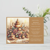 Elegante Victoriaanse verjaardag thee party uitnod Kaart (Staand voorkant)