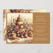 Elegante Victoriaanse verjaardag thee party uitnod Kaart (Voorkant / Achterkant)