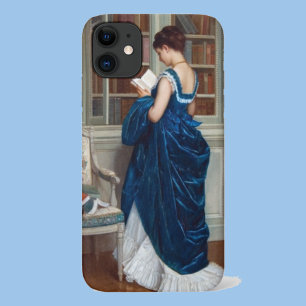 Elegante victoriaanse vrouw lezend in bibliotheek iPhone 11 hoesje