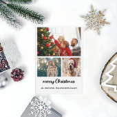 Elegante vier foto collage kerst Kaart