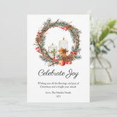 Elegante vier vreugde Kerst Platte Feestdagenkaart (Staand voorkant)