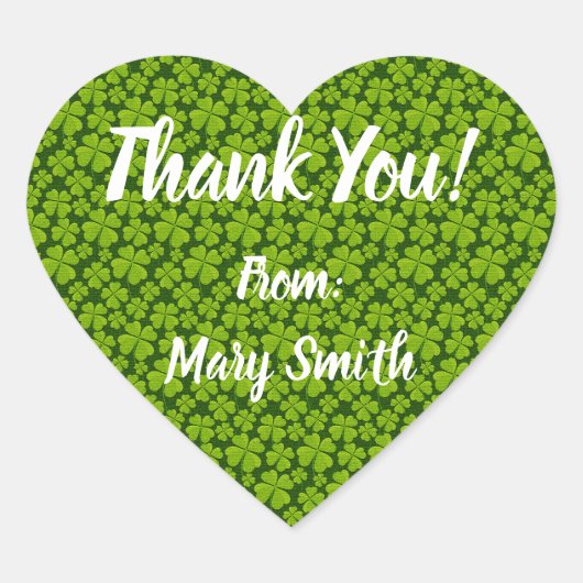 Elegante vierbladige klaver bloem hart sticker (Voorkant)