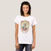 Élégante Vierge Marie Florale T-shirt catholique R (Devant entier)