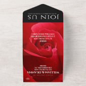 Elegante viering van 15e huwelijksjubileum met roz all in one uitnodiging (Buitenkant)