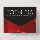 Elegante viering van 15e huwelijksjubileum met roz all in one uitnodiging (Achterkant)