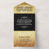 Elegante viering van 27 jaar huwelijksjubileum met all in one uitnodiging (Binnen)