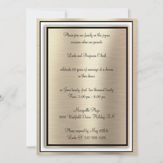 Elegante viering van 60-jarig jubileum kaart (Achterkant)