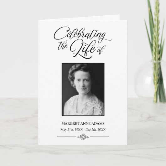 Elegante Viering van het BegrafenisProgramma van Programma (Voorkant)