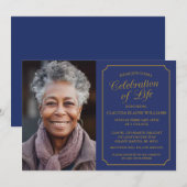 ELEGANTE VIERING VAN HET LEVEN BEGRAFENISUITNODIGI KAART (Voorkant / Achterkant)