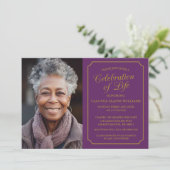 ELEGANTE VIERING VAN HET LEVEN BEGRAFENISUITNODIGI KAART (Staand voorkant)
