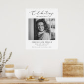 Elegante viering van het leven Foto Memorial begra Poster (Keuken)