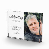 Elegante Viering van het Leven Keepsake Fotoblokken (Rechts)