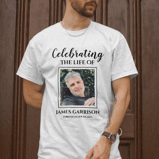 Elegante viering van het leven met foto Memorial T-shirt