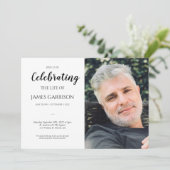 Elegante viering van het leven met fotobegrafenis kaart (Staand voorkant)
