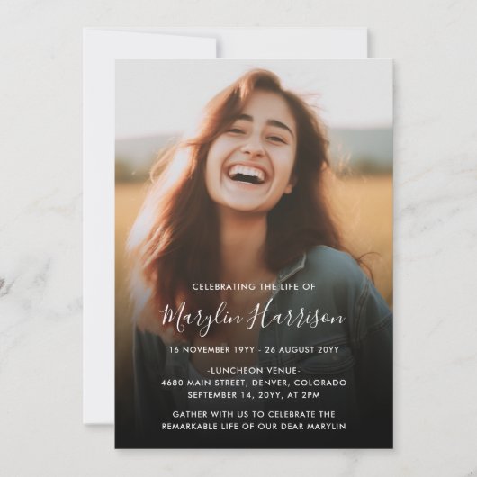 Elegante Viering van het Leven Uitvaart Memorial F Kaart (Voorkant)