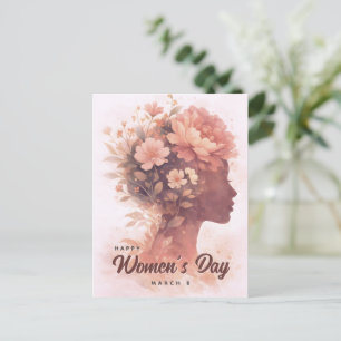 Elegante viering van Internationale Vrouwendag blo Briefkaart