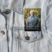 Elegante viering van levensscript foto rouwplechti button (Insitu)