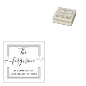 Elegante vierkante achternaam retouradres rubberstempel (Gestempeld)