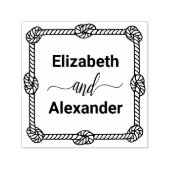 Elegante vierkante touwknoop frame #2 bruid bruide zelfinktende stempel (Design)