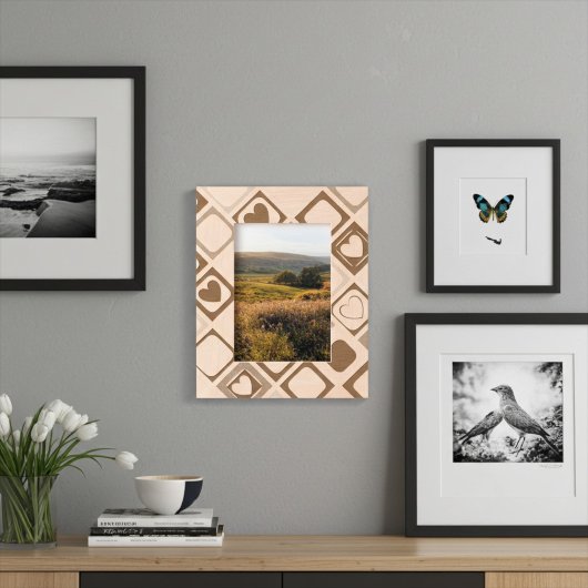 Elegante vierkanten van hart gegraveerd Afbeelding