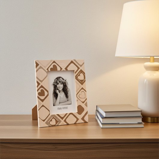 Elegante vierkanten van hart gegraveerd Afbeelding