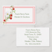 Élégante vigne fraise avec Carte de visite Fleurs (Devant / Derrière)