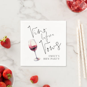 Elegante Vino Before Vows Hen Party Servet
