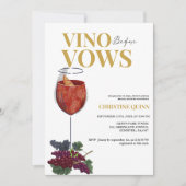 Elegante Vino voor de geloften Vrijgezellenfeest Kaart (Voorkant)