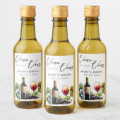 Elegante Vino voor de Huwelijksgeloften Waterverf  Wijn Etiket (Flessen)