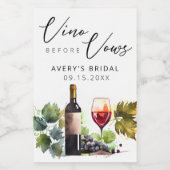 Elegante Vino voor de Huwelijksgeloften Waterverf  Wijn Etiket (Enkel label)