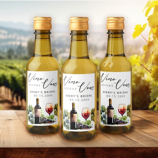 Elegante Vino voor de Huwelijksgeloften Waterverf  Wijn Etiket