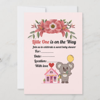 Elegante Vintage Baby Shower Uitnodigingskaart – M Kaart