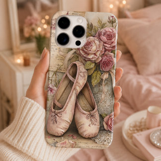 Elegante vintage ballet schoenen en rozen telefoon iPhone 16 pro max hoesje