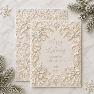 Elegante Vintage Barok Kerstkaart Kaart