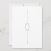 Elegante Vintage Barok Stofblauwe Huwelijk Kaart (Achterkant)