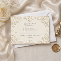 Elegante Vintage Barokke Huwelijkskaart RSVP