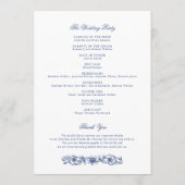 Elegante vintage barokke lijst navyblauw toile programma (Achterkant)