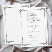 Elegante Vintage Barokke Zwarte Witte Bruiloft