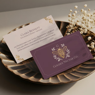 Elegante Vintage Bij Honing Bij Bloem Luxe Monogra Visitekaartje