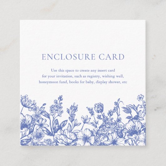 Elegante vintage blauwe bloemen envelop kaart (Voorkant)