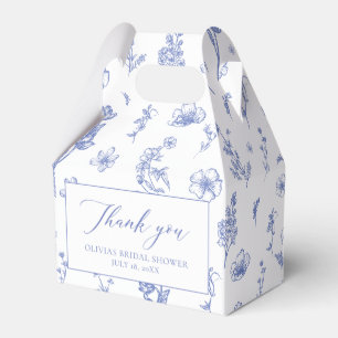 Elegante Vintage Blauwe Chinoiserie Bruidsdouche Bedankdoosjes