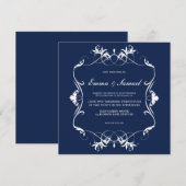 Elegante Vintage Bloeiende Save the Date (Voorkant / Achterkant)