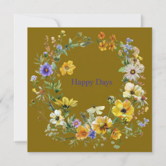 Elegante Vintage Bloemenkrans Notitiekaarten Set Notitiekaartje