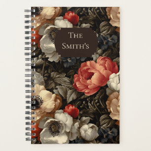 Elegante Vintage Bloemige Gezinsplanner Planner