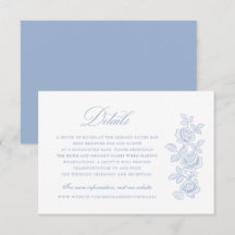 Elegante Vintage Bloemige Stofblauwe Trouwdetails